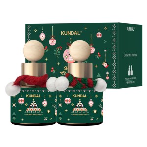 Придбати оптом Аромадифузор для машини новорічний Kundal Perfume Car Diffuser Christmas Edition Baby Powder&Black Cherry 75ml*2ea (набір)