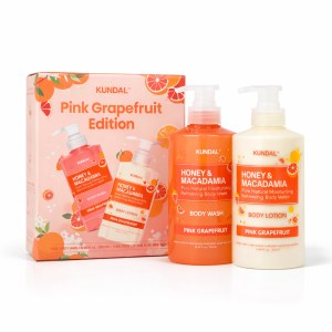 Придбати оптом Набір для тіла Kundal Pink Grapefruit Edition Honey & Macadamia Body Wash 500ml & Body Lotion 500ml