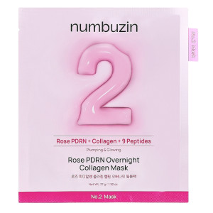 купити Нічна маска з колагеном і PDRN No.2 Rose PDRN Overnight Collagen Mask, NUMBUZIN - 1 шт*37 г