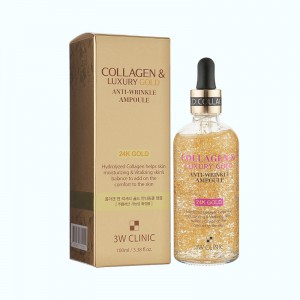 Придбати оптом Сироватка для обличчя Золото та Колаген 3W CLINIC Collagen&LuxuryGold Anti-Wrinkle Ampoule - 100 мл