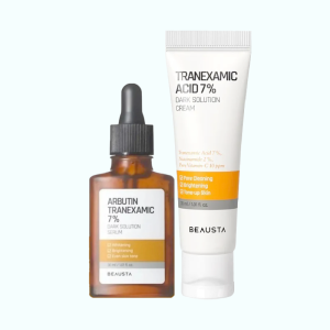 купити Набір освітлюючих засобів для обличчя Tranexamic Dark Solution Set, BEAUSTA -  serum 30 ml + cream 30 ml + sheet mask
