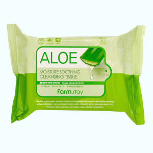 купити Серветки для зняття макіяжу з алое Aloe Moisture Soothing Cleansing Tissue, FarmStay - 30 шт