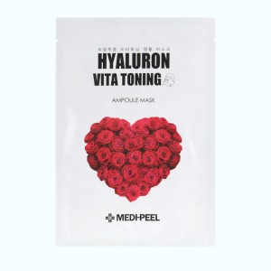 Ампульна тканинна маска з трояндою і вітамінами MEDI-PEEL Hyaluron 100 Vita Toning Mask - 30 мл