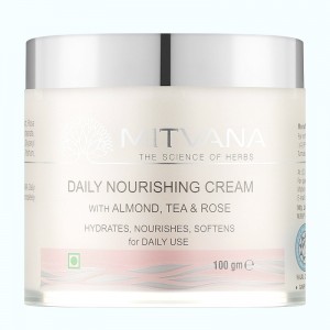Фото Крем для обличчя живильний Daily Nourishing Cream with Almond, Tea & Rose, MITVANA - 100 мл