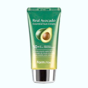 Сонцезахисний крем із авокадо FARMSTAY REAL AVOCADO ESSENTIAL SUN CREAM SPF50+ PA++++ - 70 мл