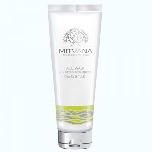 Средство для умывания лица со скрабирующим эффектом Face Wash With Microscrubbers with Olive & Tulsi, MITVANA - 50 мл