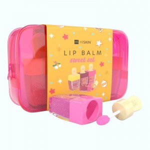 Набір подарунковий бальзами для губ в косметичці Lip Balm Sweet Set, HISKIN - 3 продукти