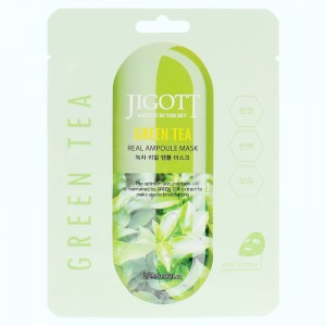 Придбати оптом Тканинна маска для обличчя Зелений чай GREEN TEA Real Ampoule Mask, JIGOTT - 27 мл