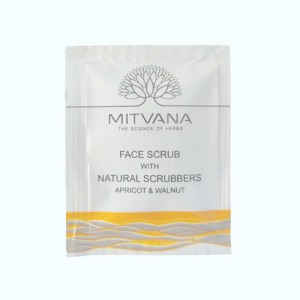 Придбати оптом ПРОБНИК Скраб для обличчя натуральний Face Scrub With Natural Scrubbers Apricot & Walnut, MITVANA - 5 мл