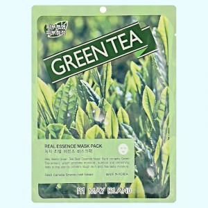 Фото  Тканинна маска із зеленим чаєм May Island Real Essence Green Tea Mask Pack - 25 г