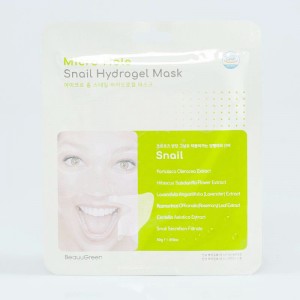 Фото Багатофункціональна маска для обличчя з равликом Beauugreen Microhole Snail Perfect Hydrogel Mask - 28 г