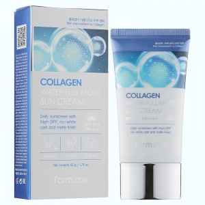 Фото Сонцезахисний крем із колагеном Collagen Water Full Moist Sun Cream SPF50+/PA++++ FarmStay. - 50 мл