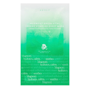 купити Тканинна маска заспокійлива з полином Mugwort Green Vital Energy Complex Sheet Mask, AXIS-Y - 27 мл