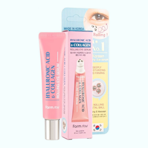 Сироватка-ролер для шкіри навколо очей з гіалуроновою кислотою Hyaluronic Acid & Collagen Rolling Eye Serum, FarmStay - 25 мл