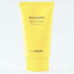 Сонцезахисний крем для чутливої ​​шкіри The Saem Eco Earth Light Sun Cream SPF50+ PA+++ - 50 г