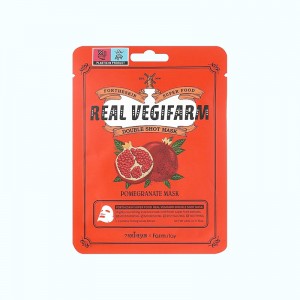 Придбати оптом Тканинна маска для обличчя ГРАНАТ SUPER FOOD REAL VEGIFARM DOUBLE SHOT MASK - Pomegranate, FORTHESKIN - 23 мл