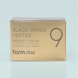 Придбати оптом Антивіковий крем для обличчя з пептидами і чорним равликом FARMSTAY BLACK SNAIL & PEPTIDE 9 PERFECT CREAM - 55