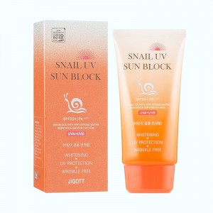 Придбати оптом Сонцезахисний крем із муцином равлики Snail Uv Sun Block Cream SPF50+, JIGOTT - 70 мл