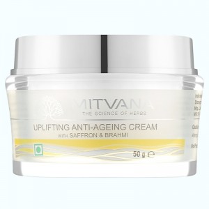 Фото Крем для обличчя антивіковий Uplifting Anti-Ageing Cream with Saffron & Brahmi, MITVANA - 50 мл