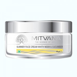 Крем літній для обличчя Summer Face Cream With Neem & Cucumber, MITVANA - 10 мл