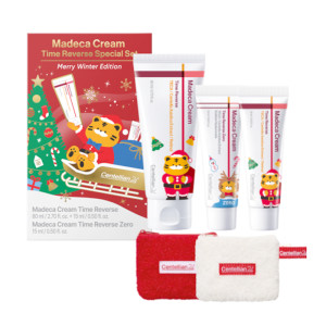 Придбати оптом НАБІР кремів зволожуючих Merry Winter Edition Madeca Cream Time Reverse Set + Time Reverse Zero Cream + Pouch, CENTELLIAN24 - 80 мл + 15 мл + 15 мл