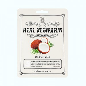 Придбати оптом Тканинна маска для обличчя КОКОС SUPER FOOD REAL VEGIFARM DOUBLE SHOT MASK, FORTHESKIN, Coconut - 23 мл