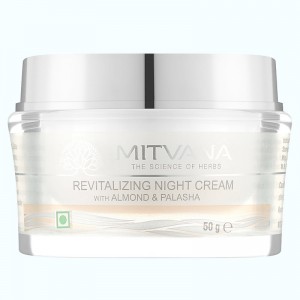 Придбати оптом Крем для обличчя нічний відновлюючий Revitalizing Night Cream with Almond & Palasha, MITVANA - 50 мл