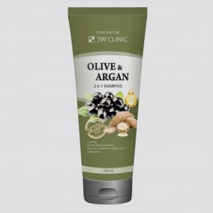 Шампунь відновлювальний Арган і Олива 3W CLINIC Olive & Argan 2 IN 1 Shampoo - 100 мл