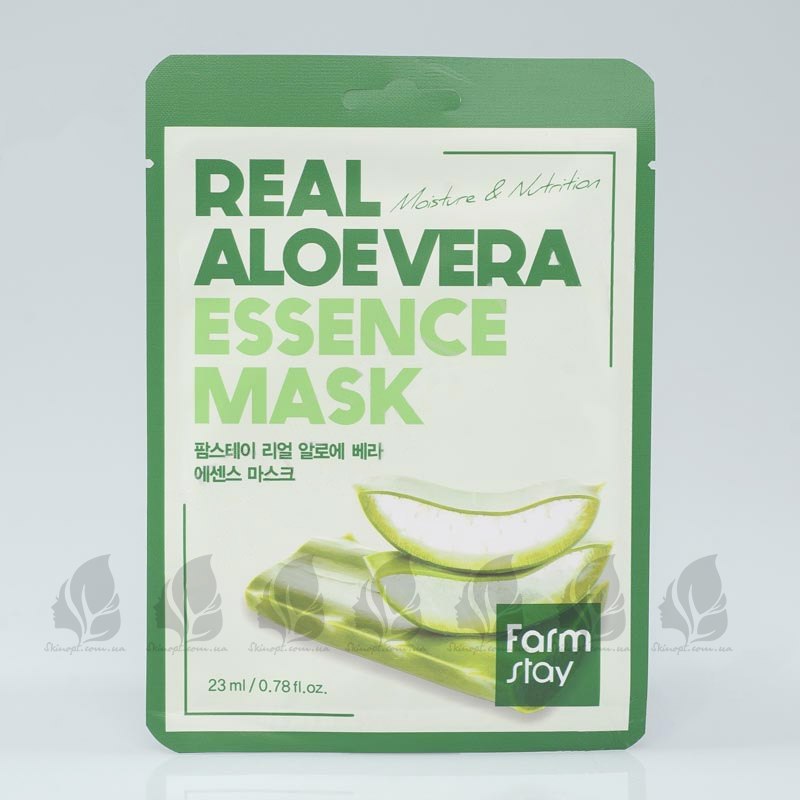Придбати оптом Тканинна маска для обличчя з алое FARMSTAY REAL ALOE VERA ESSENCE MASK - 23 мл